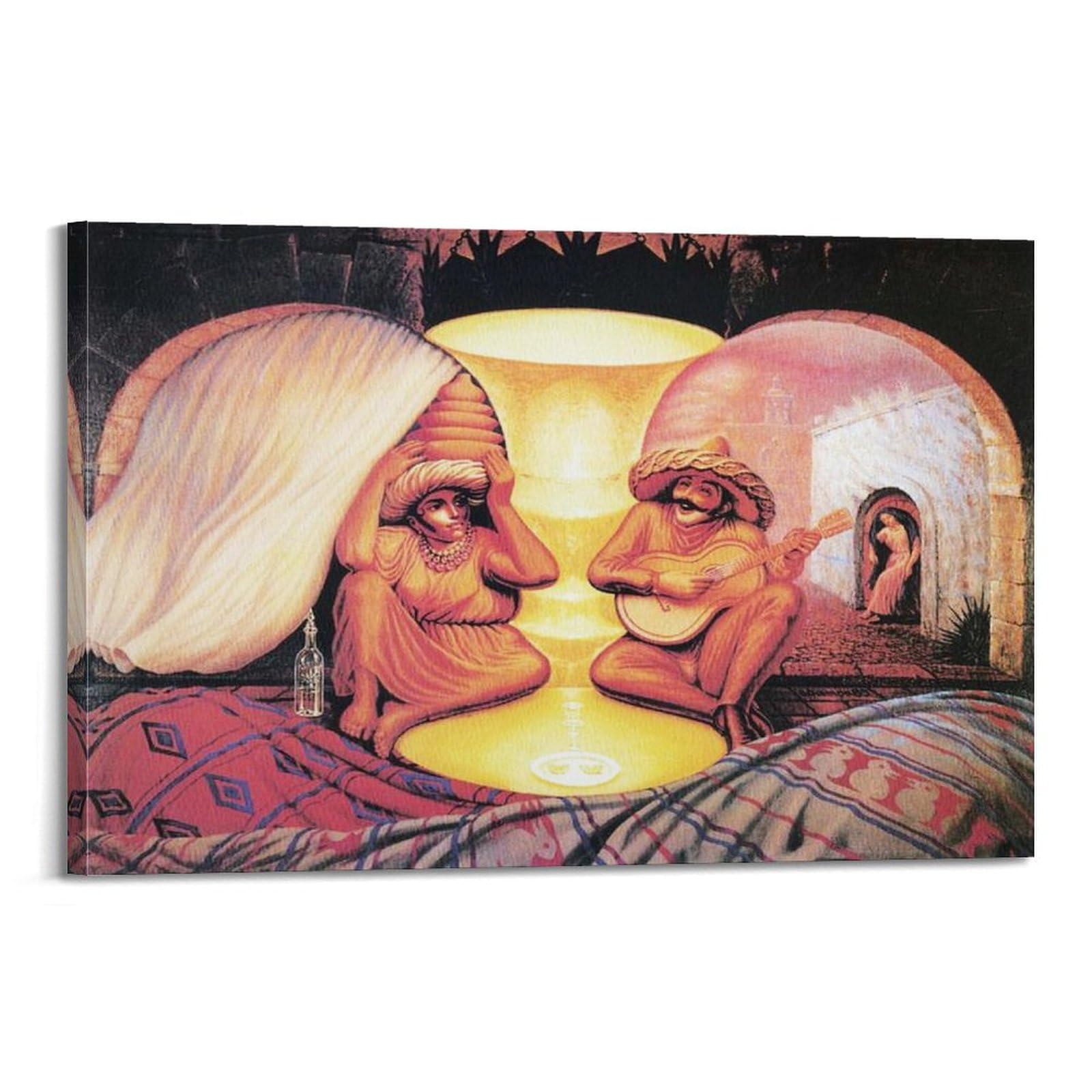 Ymxsdimds Frame-Style Optical Illusion Stacking By Salvador Dali Painting Art Posters Room Aesthetic Print Art Wall Painting Canvas Modern Bedroom Decor 08X12inch(20X30cm)