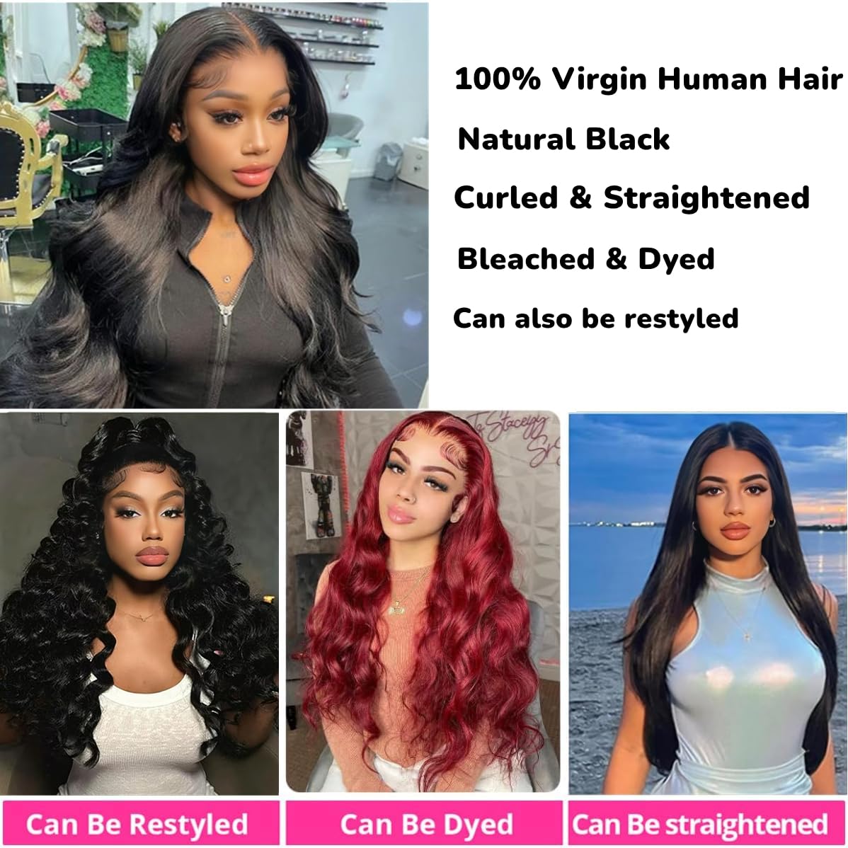 Bundles Human Hair 100% Unprocessed Brazilian Virgin Body Wave Human Hair Bundles 3 Bundle Total 300g Natural Black Color 18 20 22 Inch - Image 4