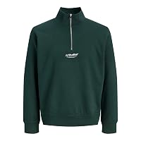 JACK & JONES Felpa con Mezza Zip Stampato Boys Turchese 140