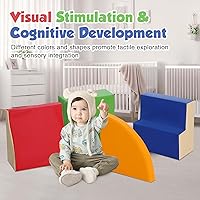 Vista 8 de Juguetes de Escalada de Cuero PU Suave de 4 Piezas para Niños Pequeños, Bloques de Escalada de Espuma para Niños Pequeños, Conjunto de Juego