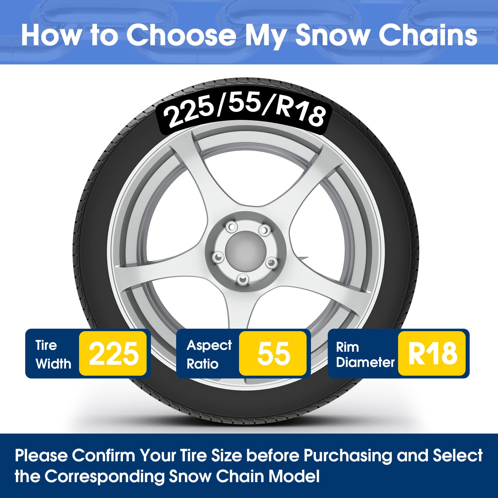 Catene da Neve Automatiche, 2 Pezzi x 12 mm, Montaggio Rapido in 1 minuto delle Catene da Neve con Tenditore Automatico per Auto (misura 110)