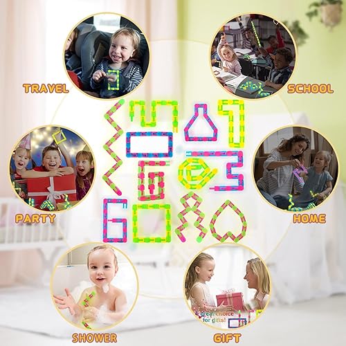 Miniatura 6 de Vanblue 12 piezas de juguetes para ansiedad con forma de pistas locas a presión para niños y estudiantes, que brillan en la oscuridad, juguetes