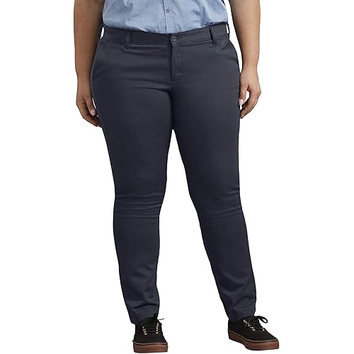 Dickies Women's Mid-Rise, Skinny Stretch Twill Pant