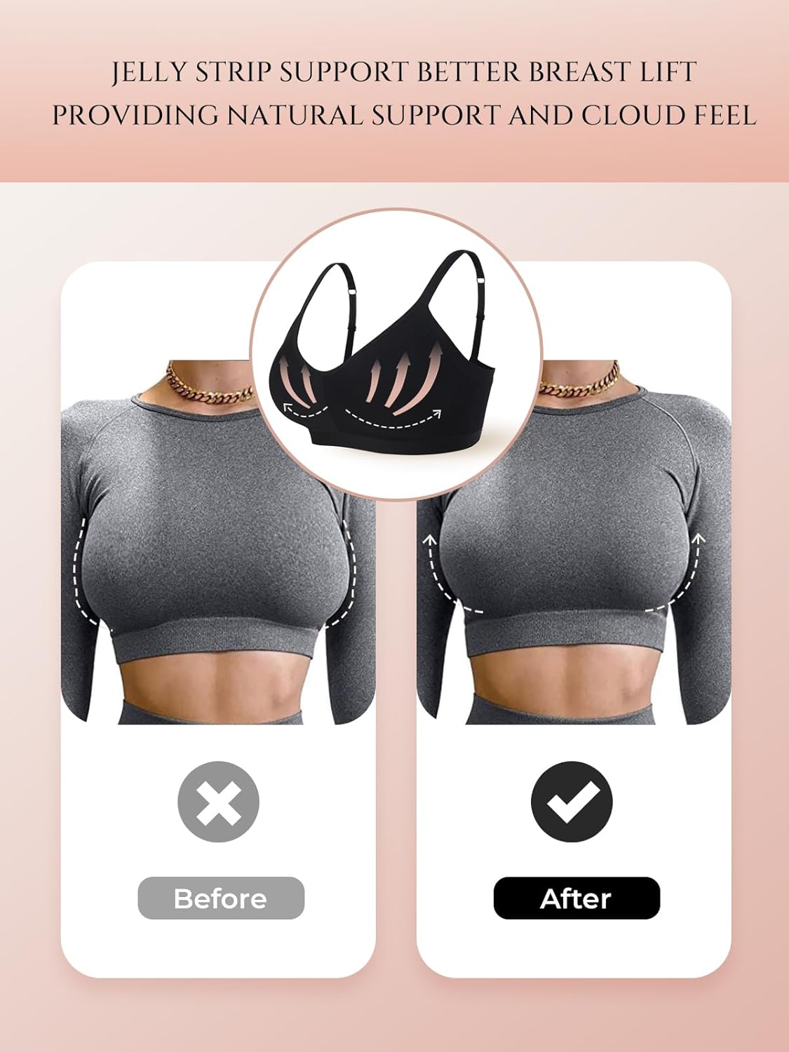 Air Curvey Womens Wireless Bras Seamless Buttery Soft Bra Push Up Bralettes No Underwire Bras Full Coverage Everyday Bra - Image 4