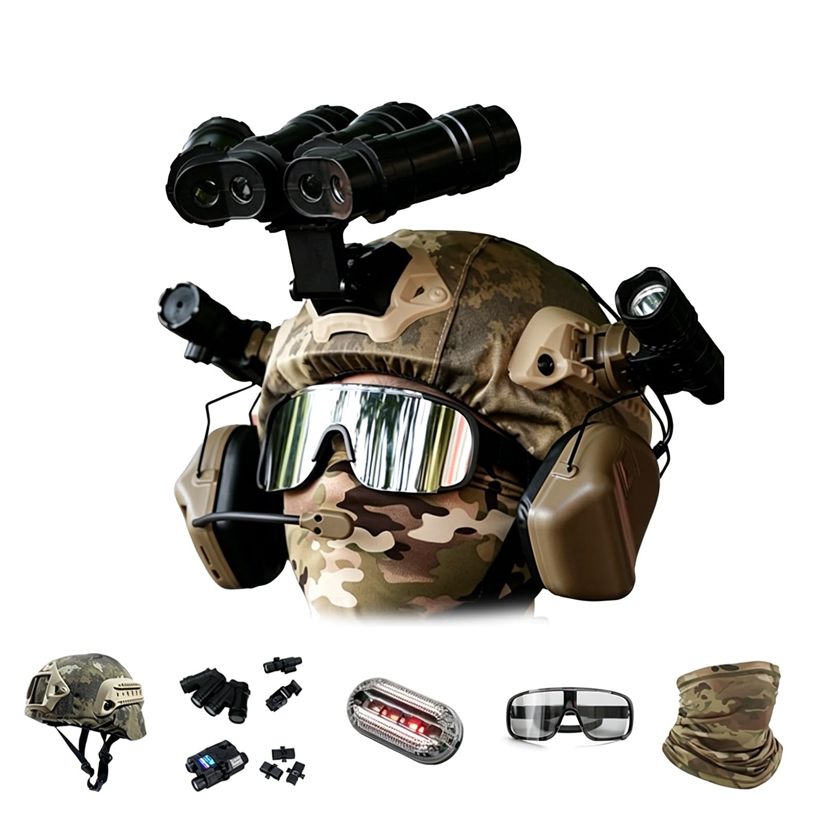 Taktisches Helm-Set für Kinder Mit NVG-Modell Und Gesichtsmaske, Spielzeug-Helm-Kit für Cosplay,Paintball Airsoft Outdoor Jungen Und Mädchen