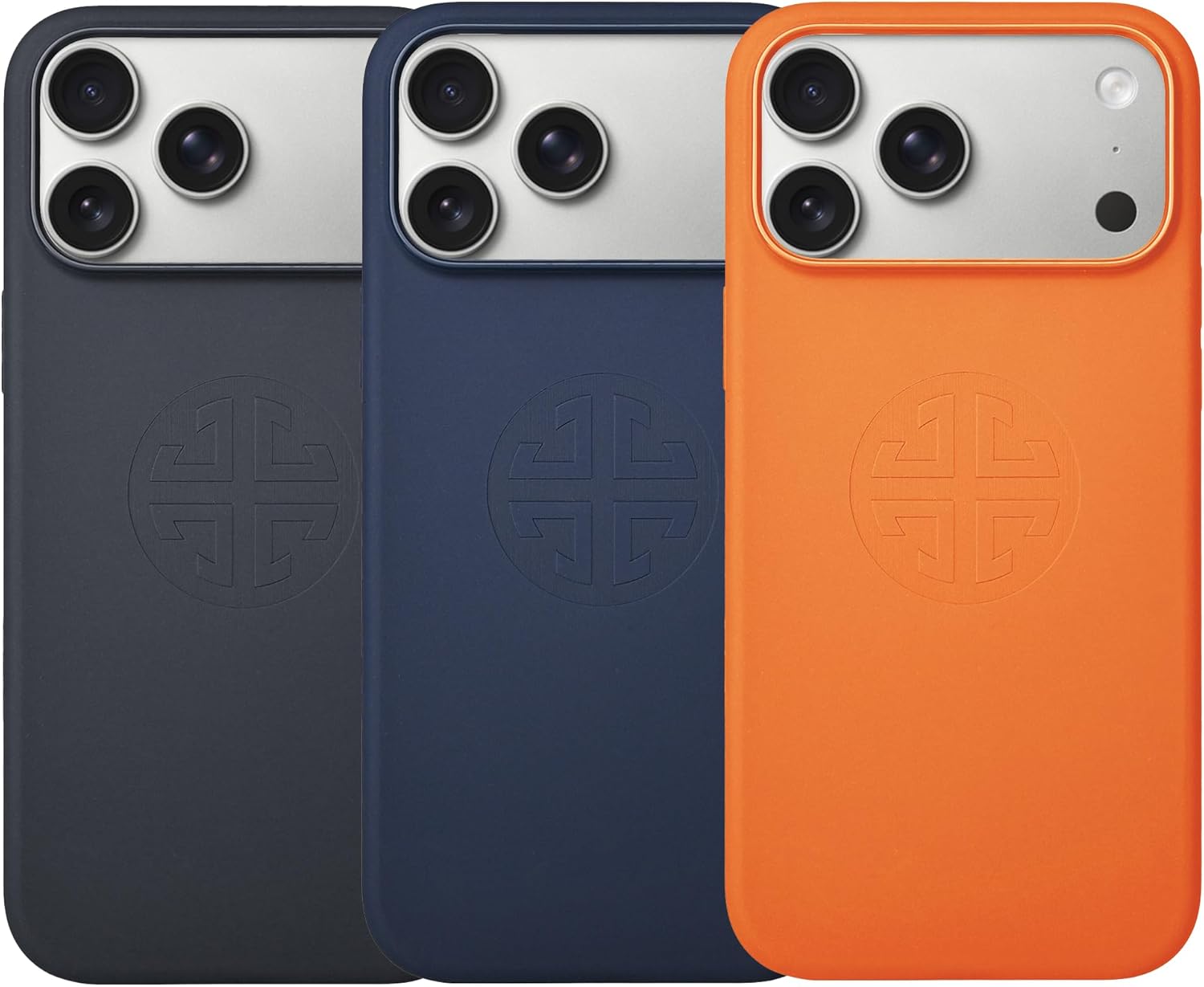 (Orange, iPhone 17 Pro Max) Premium Magnetic Silicone Case for iPhone, Embossed Designer Logo, Compatible with MagSafe, Protective Slim Cover with Camera Button.