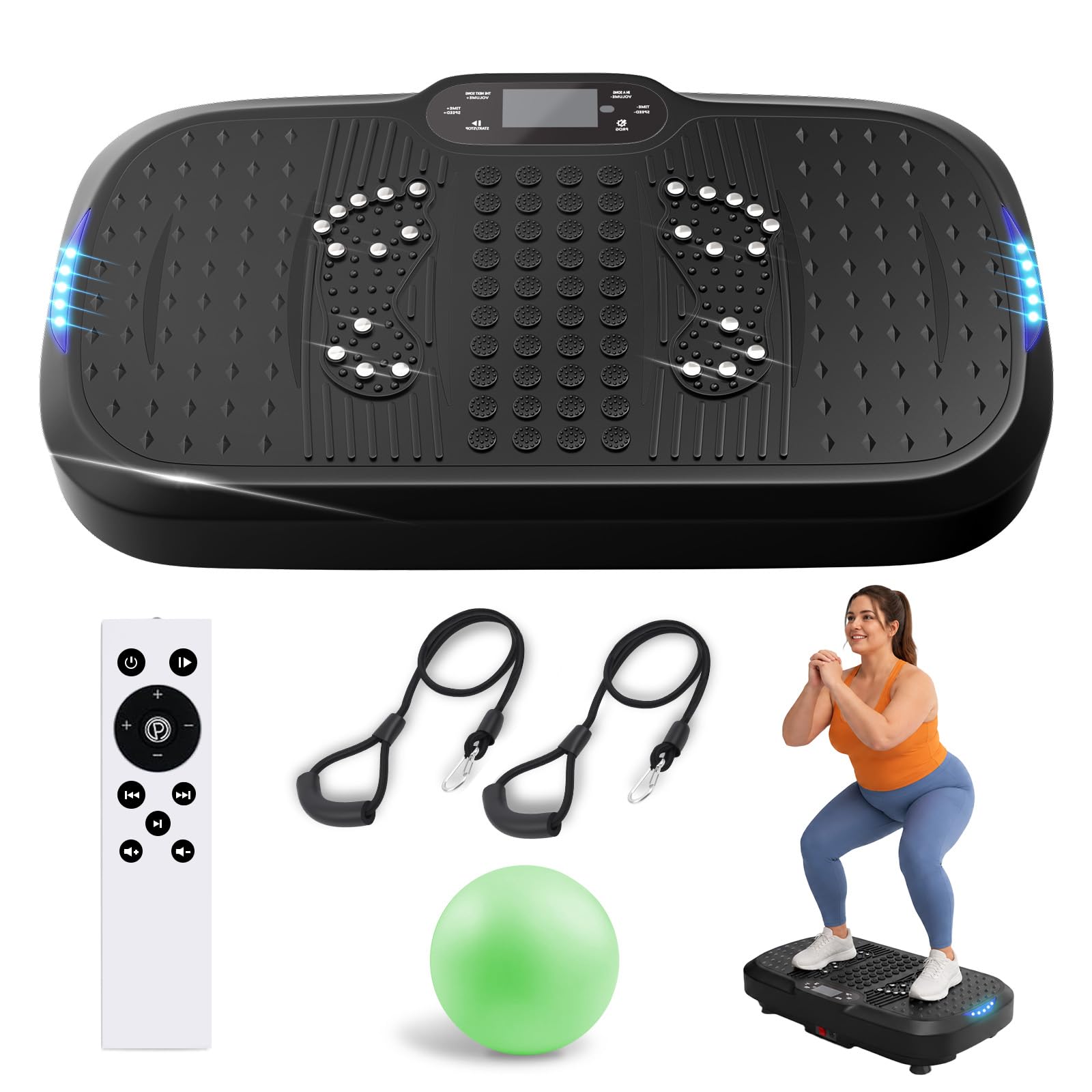 Placa de vibración, Placa de vibración para Drenaje linfático, máquina de Plataforma de vibración para Entrenamiento de Todo el Cuerpo para pérdida de Peso, Equipo de Ejercicio de Fitness en casa con