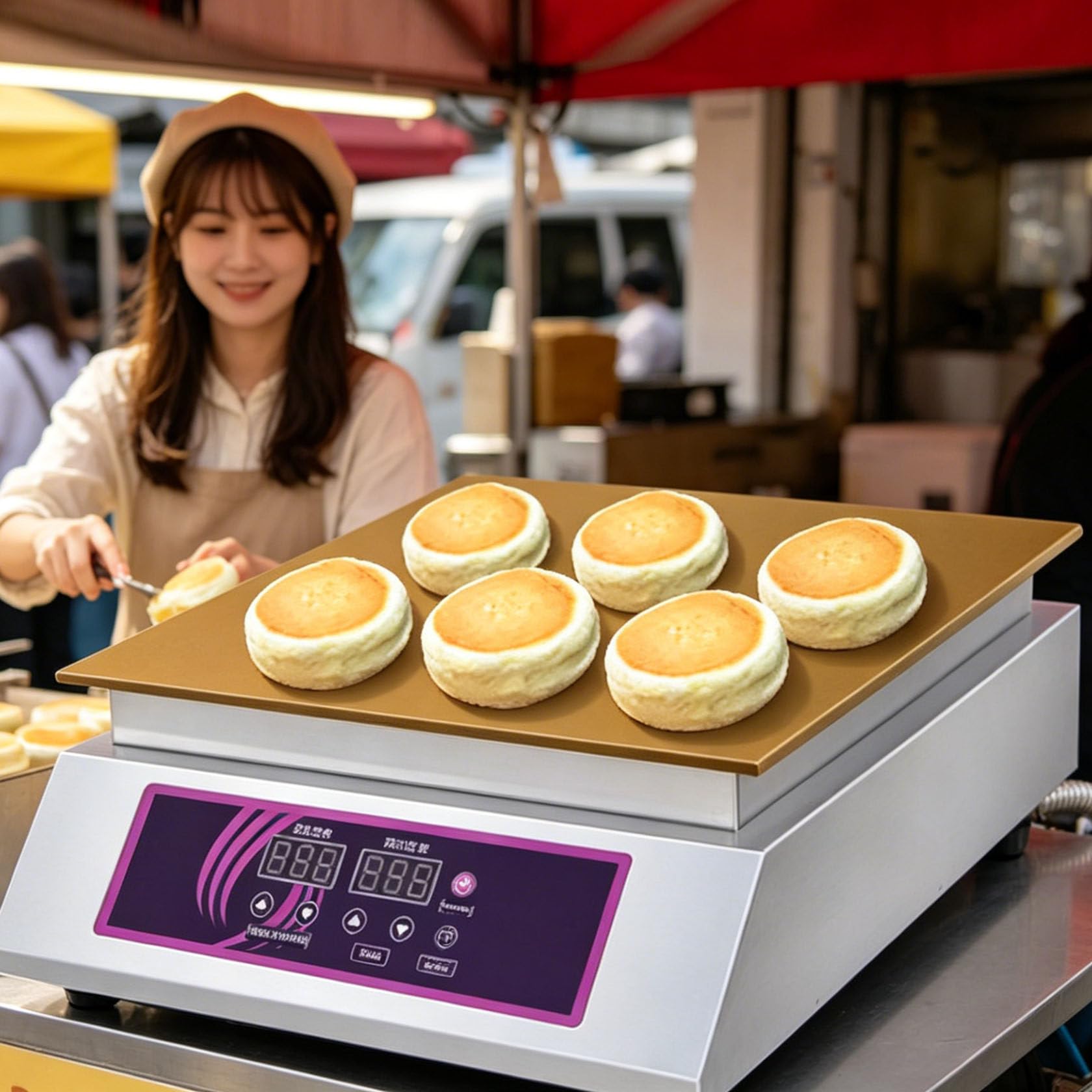 HUMNZR Fluffy Japanese Pancake Souffle Maker Machine, Waffle Maker, Dorayaki Maker Singlehead