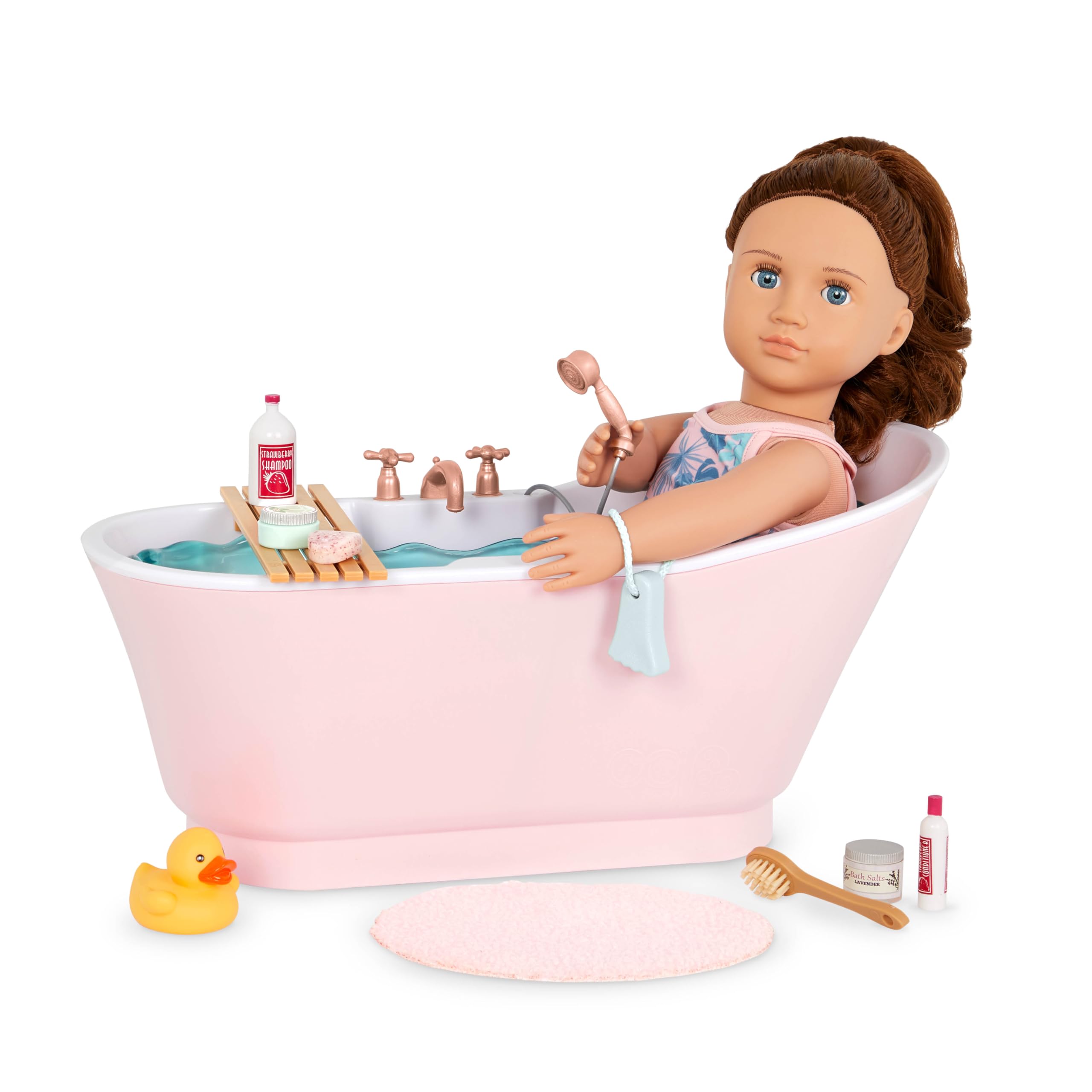 Our Generation - Set de baño y Burbujas - Accesorios para muñecas de 46 cm - Juego de bañera - Sonidos del Agua - Jugar a Simular - Juguete para niños a Partir de 3 años