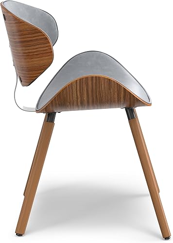Miniatura 6 de SIMPLIHOME Marana - Silla de comedor moderna de mediados de siglo de 18 pulgadas de ancho en piel sintética vegana gris piedra, para el comedor