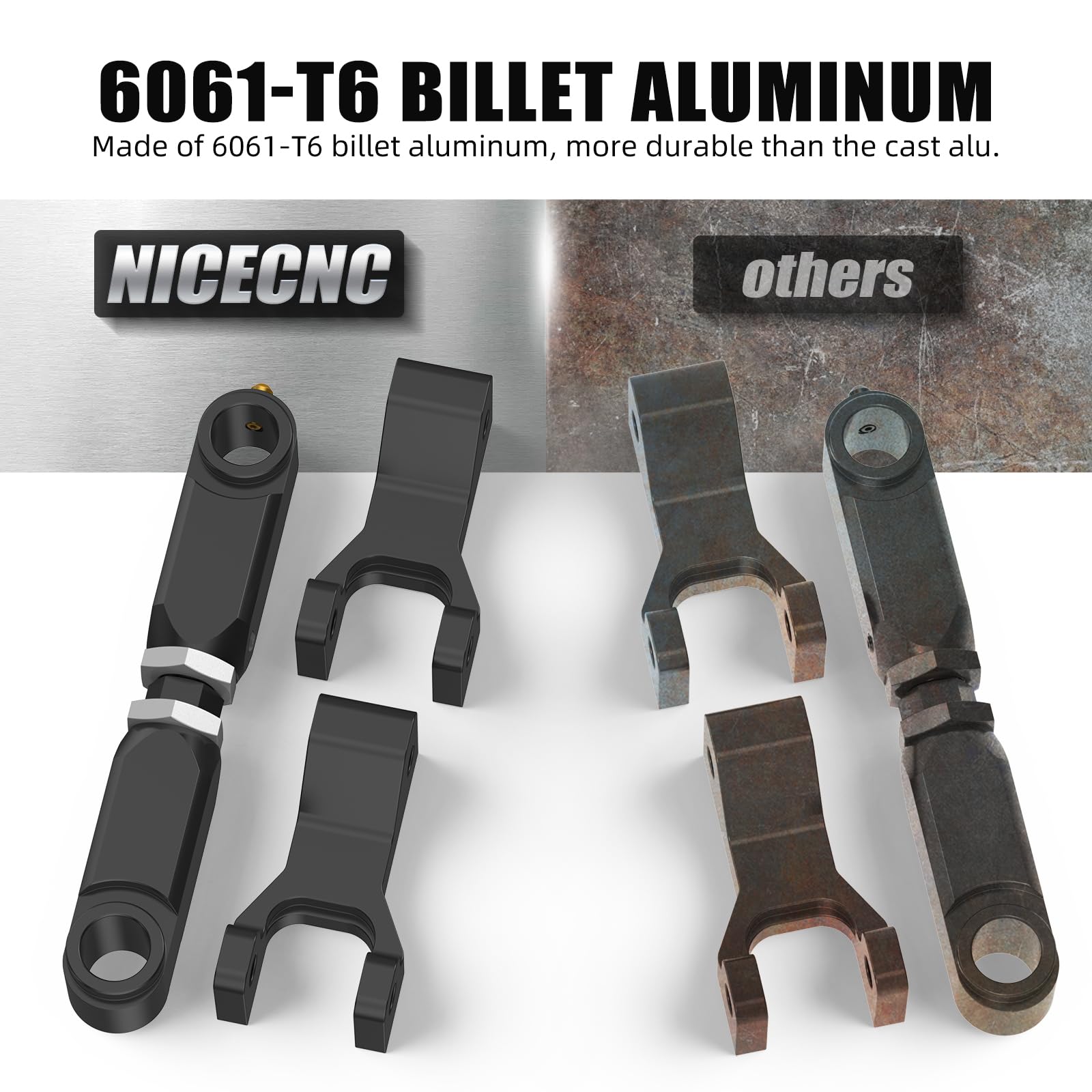 NICECNC Kit abbassamento anteriore posteriore ATV nero compatibile con Yamaha Raptor 660 660R 2001-2005 YFM660R Raptor 700 700R 2006-2019 YFM700