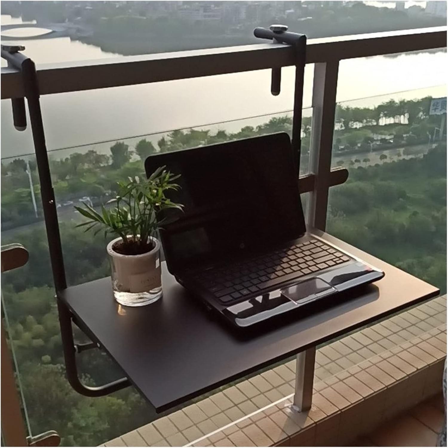 Amazon.com: IBOWZ Balcony Railing Table Balcony Folding Table Outdoor ...