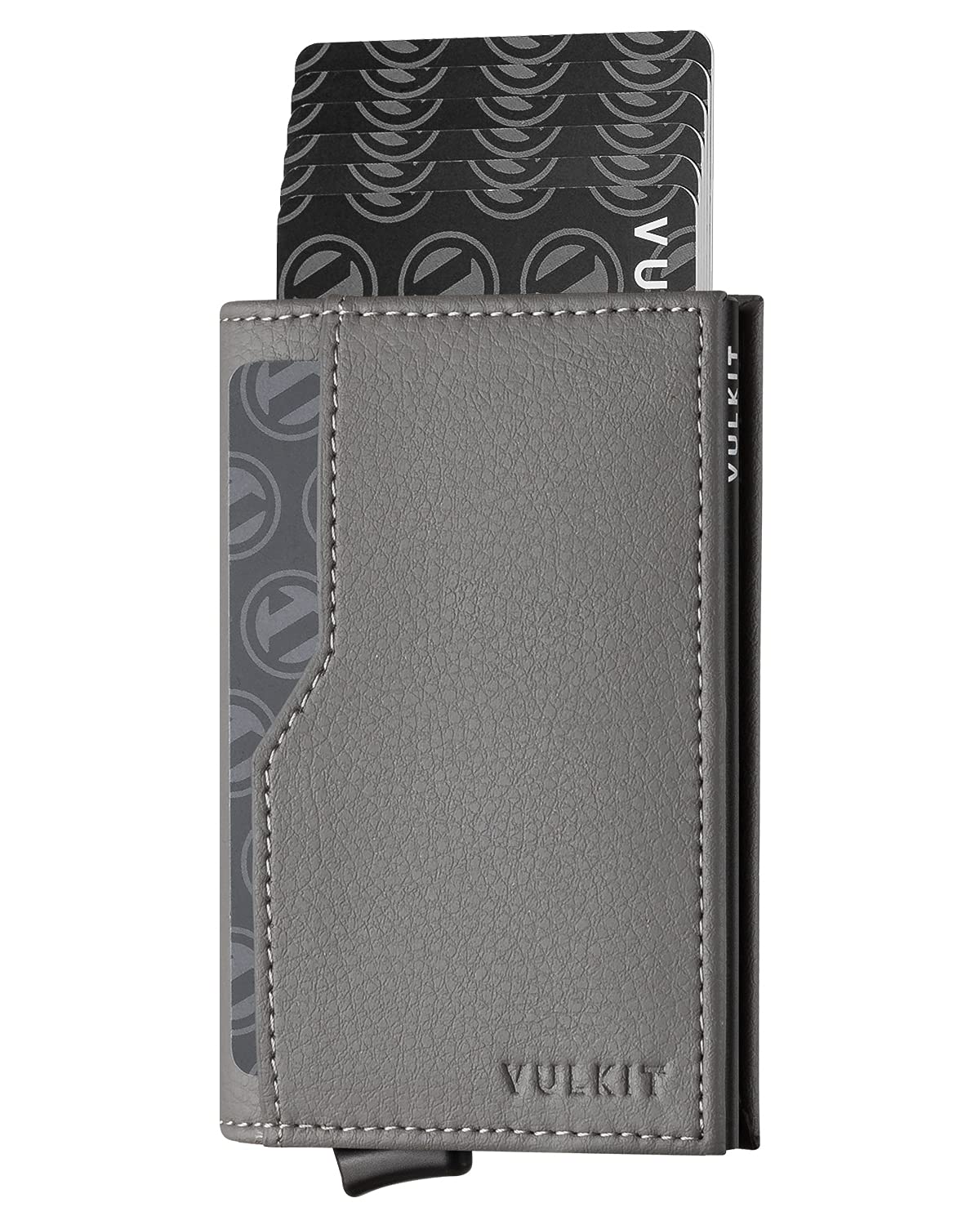 Credit Card Holder with Double ID Window Leather Passcase Wallet RFID Blocking Automatic Pop Up Card Wallet for Cards & Notes