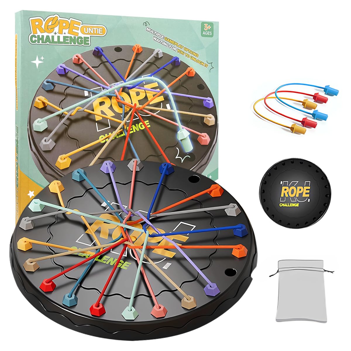 Rope Untangling Puzzle Game,10 Cords Twisted Rope Board Game