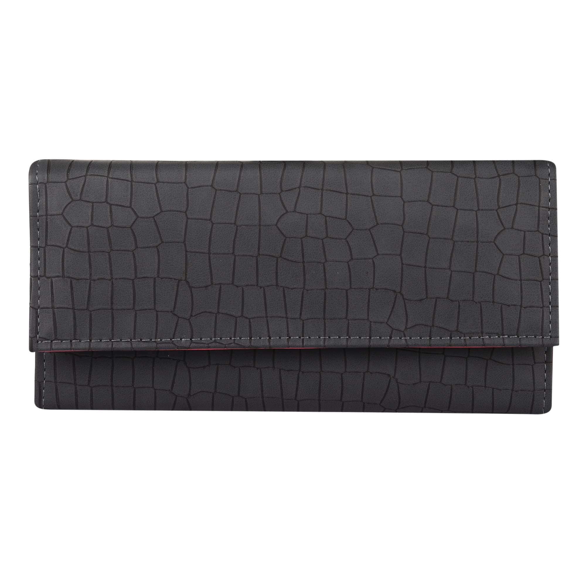Wallet for Women's |Clutch | Vegan Leather | Holds Upto 11 Cards 1 ID Slot | 2 Notes and 1 Coin Compartment | Magnetic Closure | Color-Grey-image-49