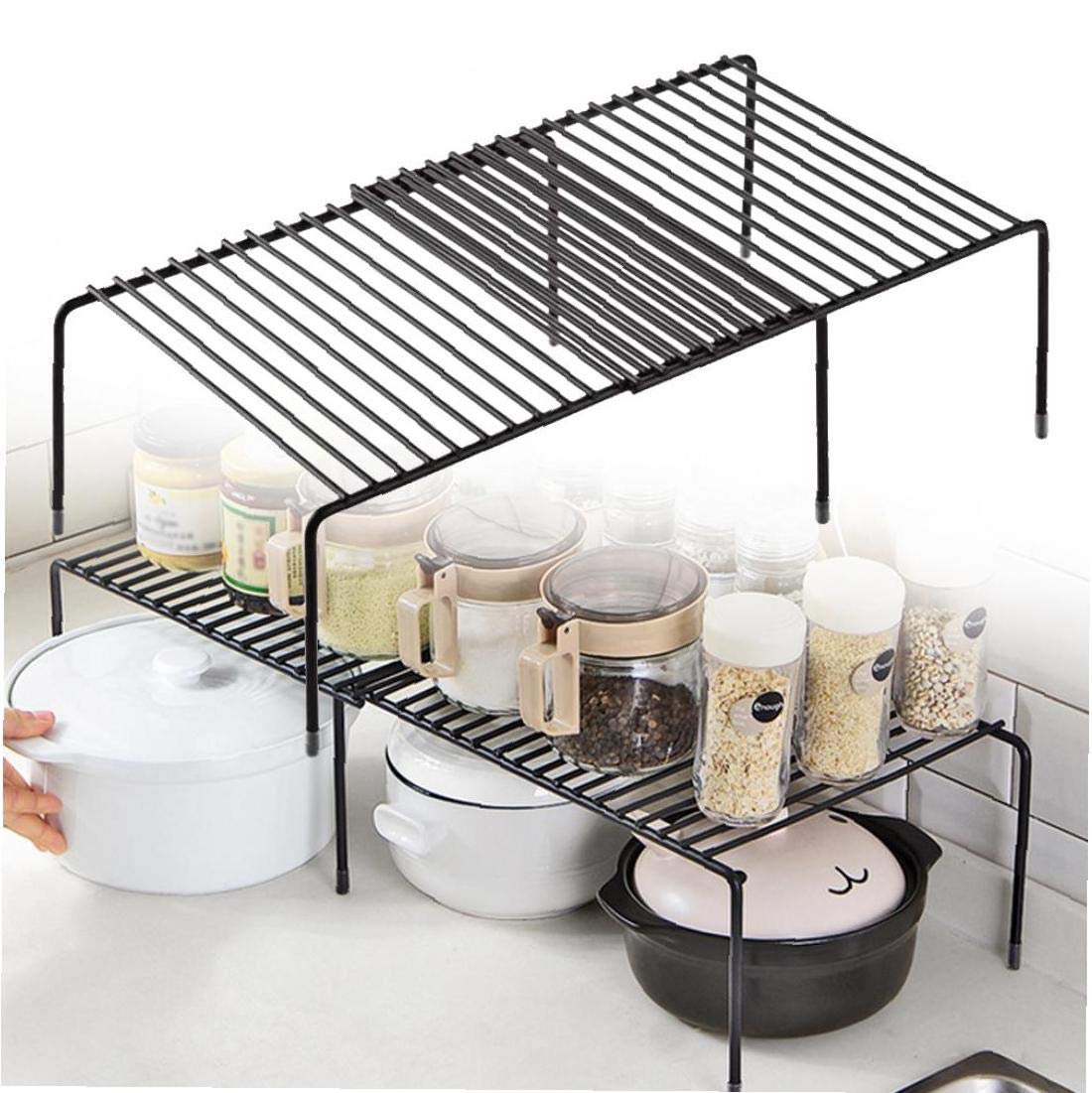 Kitchen Cupboard Shelf Wire Rack Free-Standing Kitchen Shelf Storage Shelf Expandable Shelf for Kitchen Cabinets, Counter-Tops, Pantries Holiday GFT