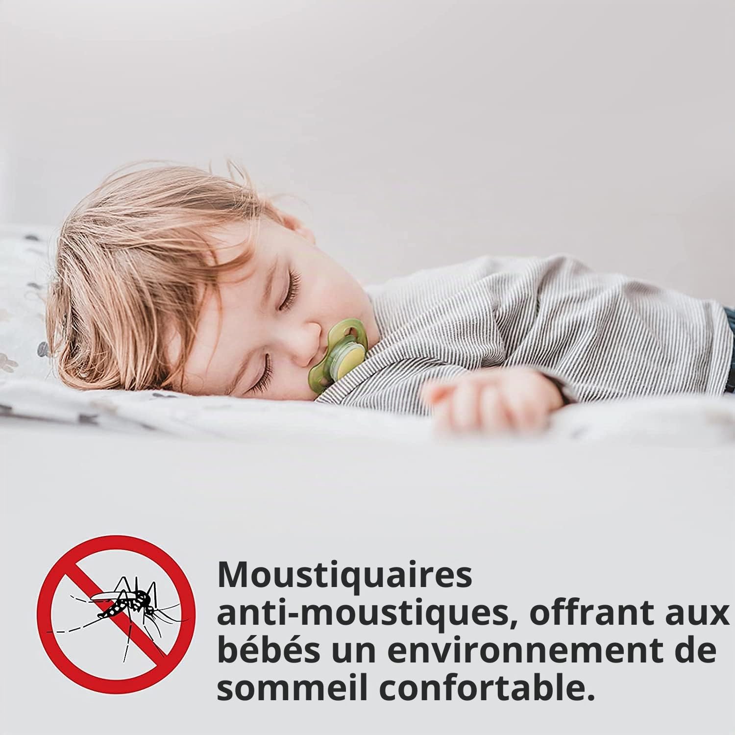 moustiquaire de lit，moustiquaire Ciel de lit, Ciel de lit Bebe, Facile à Installer, Adapté pour Lit Bébé, Lit Simple, Lit Double, Blanc