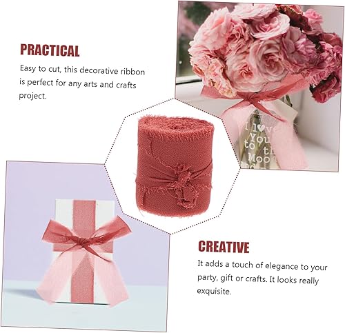 Miniatura 4 de VILLCASE 2 Rolls Snow Yarn Fringe Ribbon Flower Packaging Glitter Tulle Fringe Chiffon Silk Ribbon Tulle Spool Sheer Ribbon Rustic Ribbon Wedding