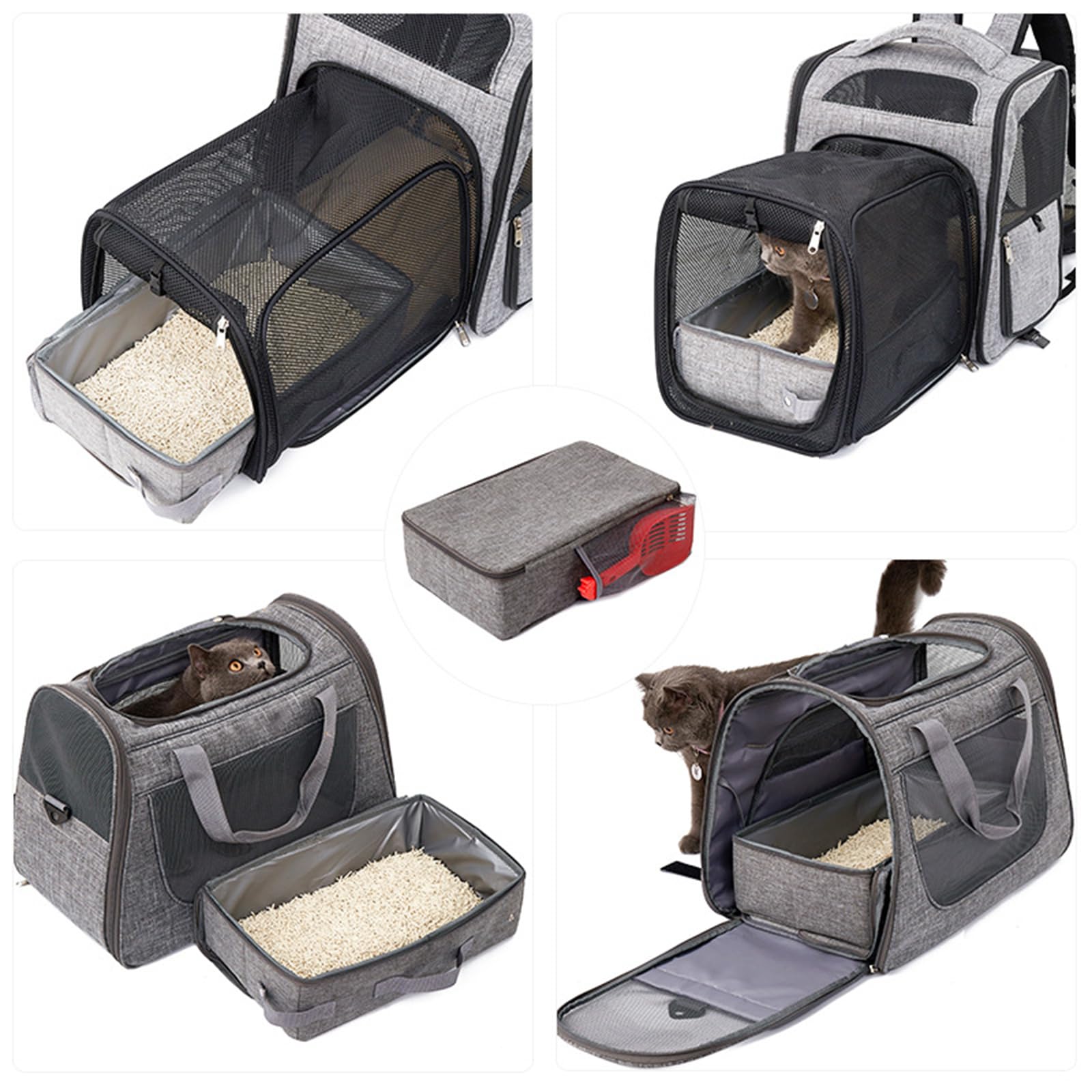 Sonhomay Travel Litter Box Portable Pet Litter Box with Waterproof Liner Cat Toilet Litter Pan for Outdoor Travel with Pet - Image 4