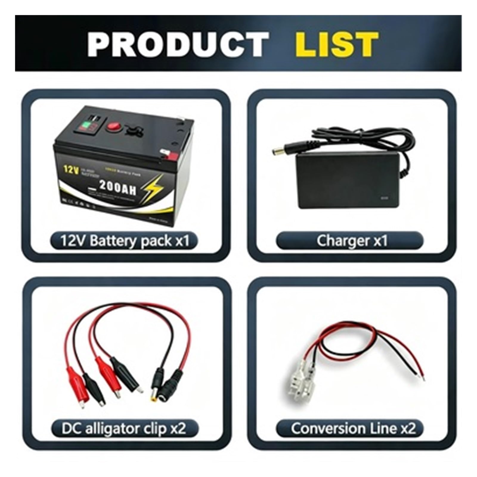Batteria A Ciclo Profondo Batteria Al Litio 12V 200Ah | LiFePO4 4000+ cicli profondi BMS incorporati(12v 150Ah-charger)
