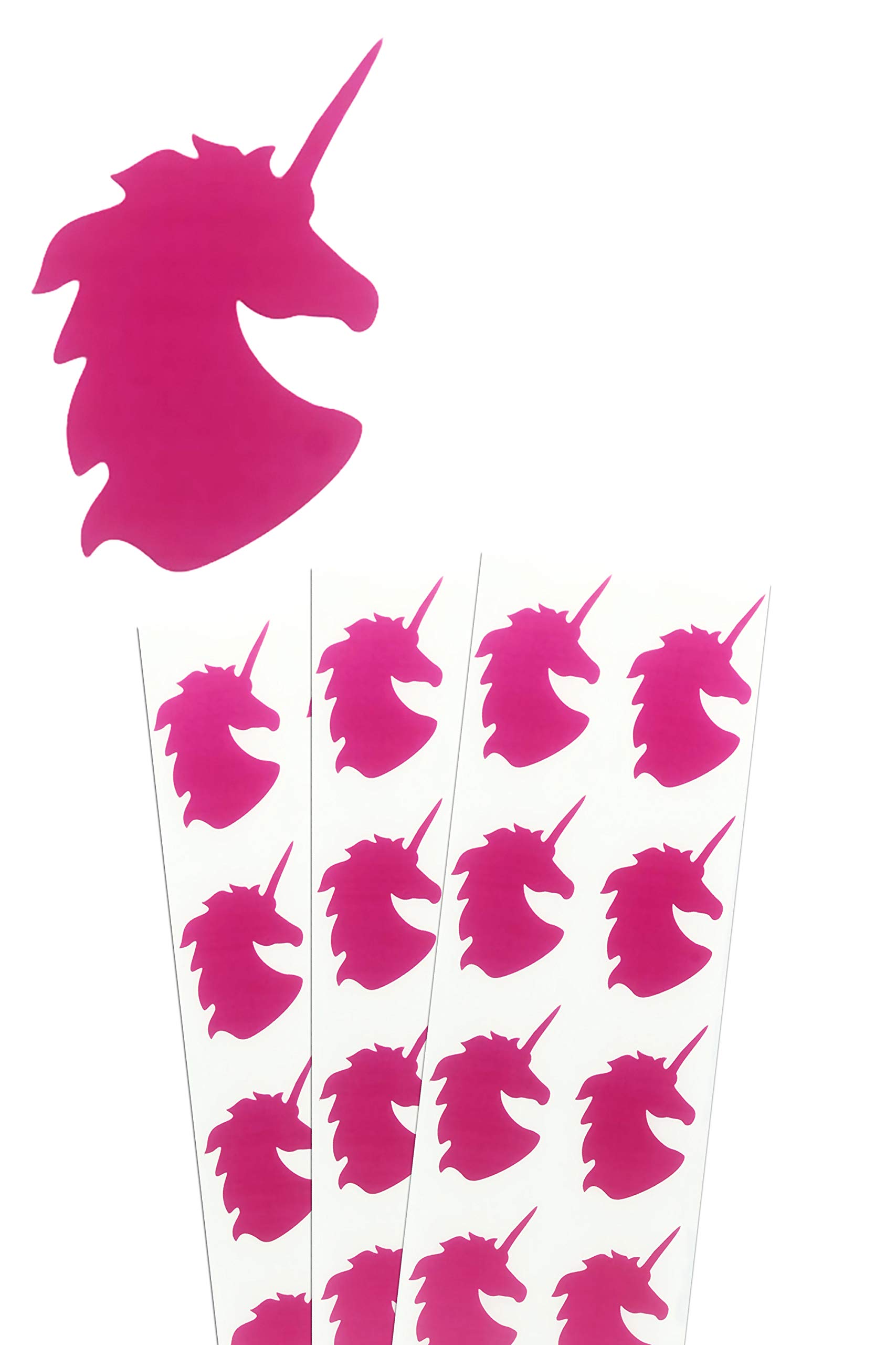 Royal Green Magical Unicorn Birthday Party Stickers for Decoration, Scrapbooking, Arts, and Crafts 2 inch (50mm) in Pink - 40 Pack