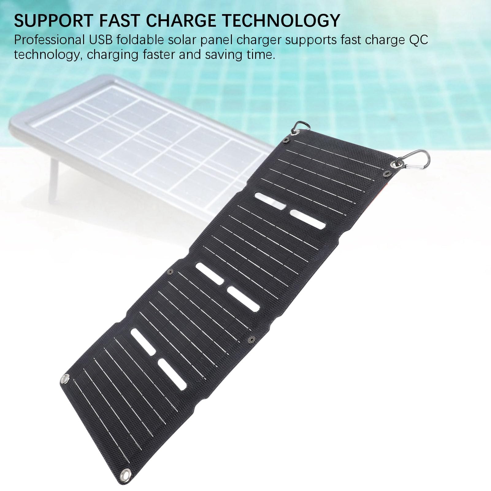 Panneau Solaire Pliable 40W, Monocristallin, Double Port USB, Régulateur QC, 4 Volets