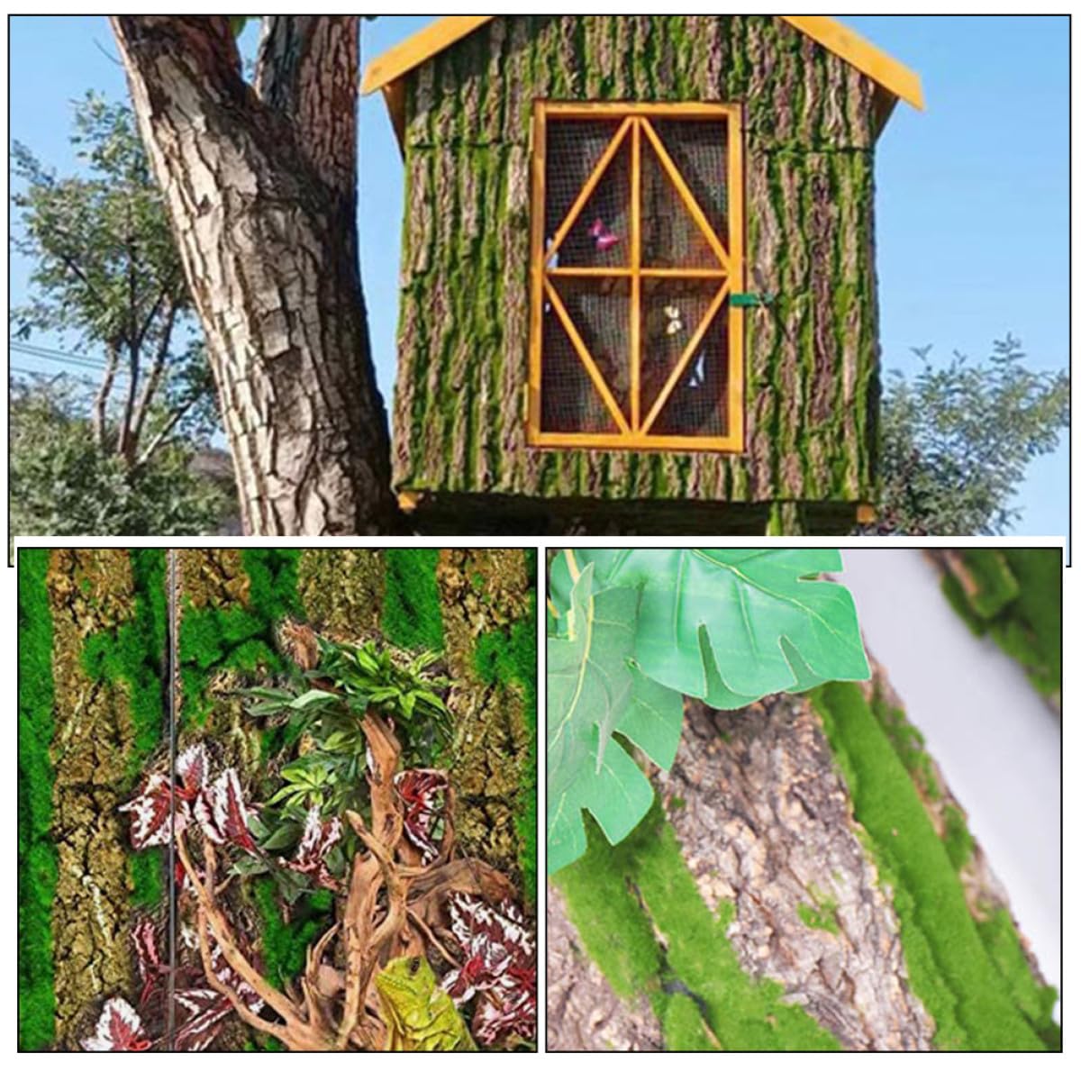 STOBAZA Terrarium Kork Baumrinde 30x50cm Reptilien Kletterdekor und Rückwand mit Natürlicher Oberfläche für Echsen und Amphibien im Terrarienbereich