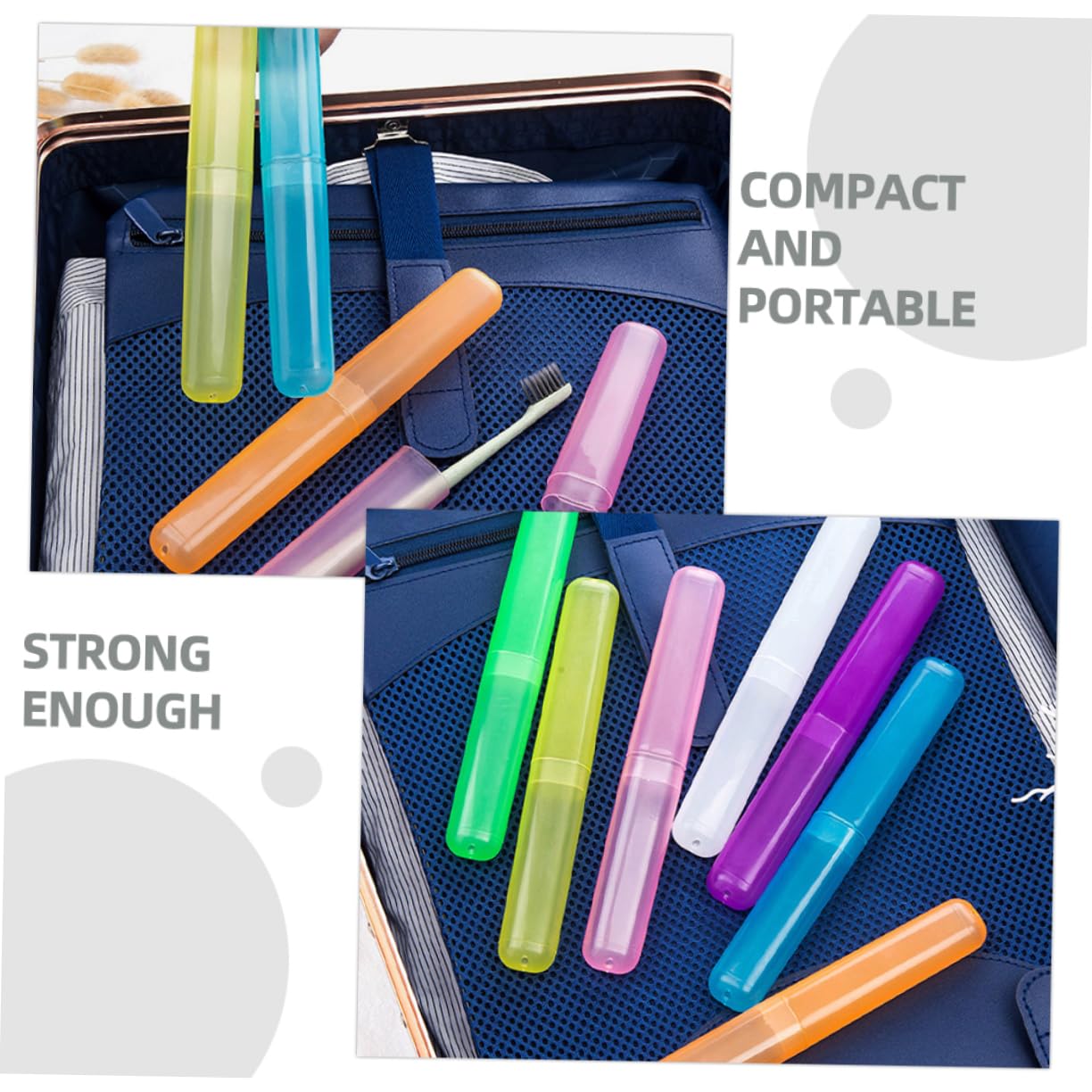 PRETYZOOM 5 Set Custodia Per Spazzolino Color Caramello Scatole Di Immagazzinaggio All'aperto Contenitore Per Dentifricio Aziendale Custodia Da Viaggio Porta Spazzolini Pp 21 Pezzi * 5