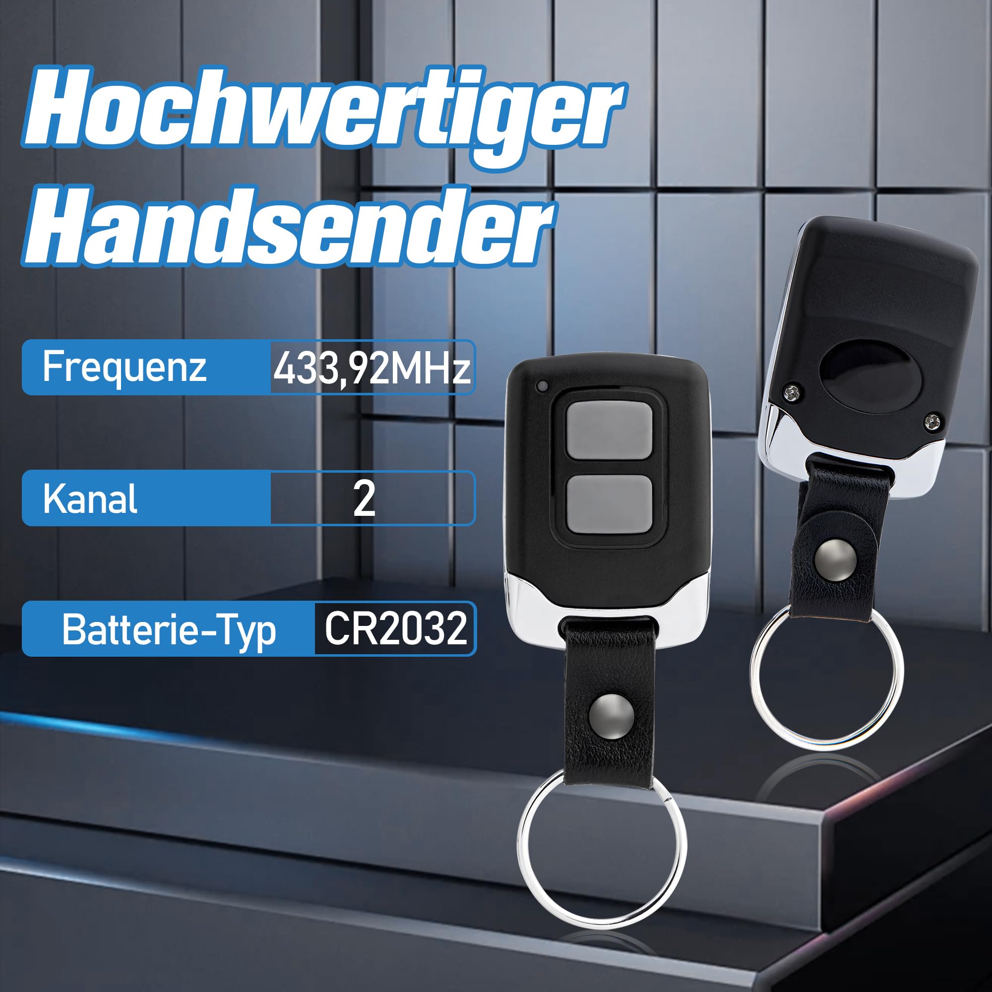 433MHz Handsender kompatibel mit Handheld Transmitter Normstahl Crawford EA433 2KM Micro | EA433 2KS | EA433 4KS | RCU 433-2 | RCU 433-4 | N002800 | T433-4 Fernbedienung 4 Kanäle 2 Stück