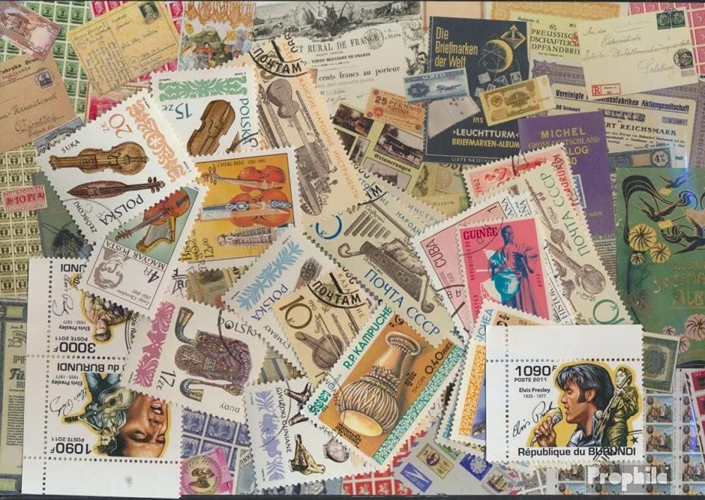 Prophila Collection Motives 25 Various Musical Instruments Stamps (Stamps for Collectors) Music/Dance