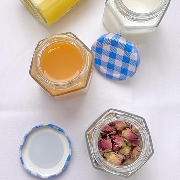 Hniuyun 100ml Small Glass Jam Jars with Lids, 12 Pack