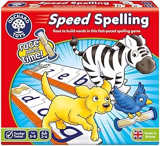 Orchard Toys Speed Spelling Game, Educational Spelling Game for Kids Ages 5-8, Helps with Phonics and Spelling.