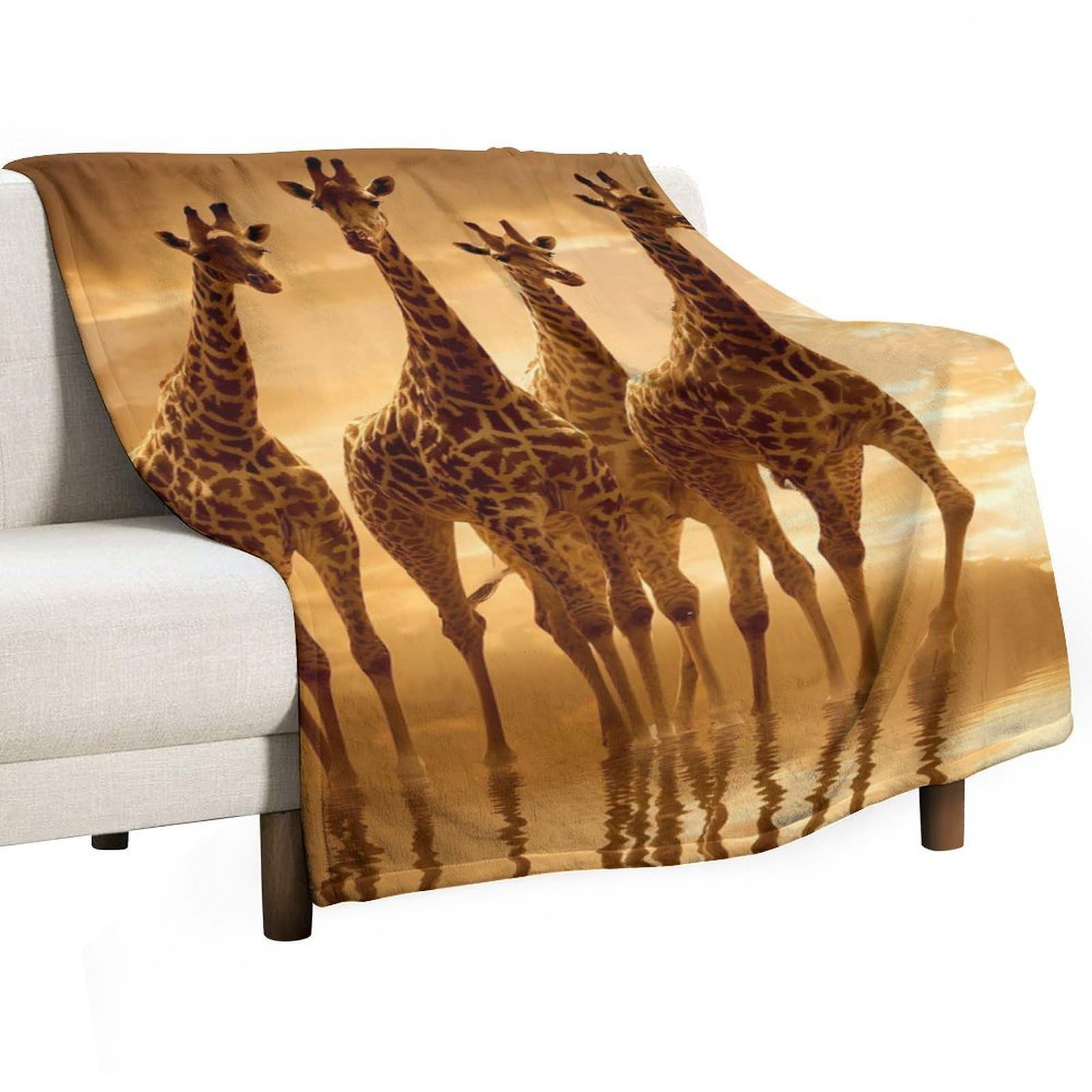 Cgsbngha Style Giraffe Wild Animal Flannel Fleece Blanket Lightweight Soft Throw Blankets For Sofa Couch Bed Chair