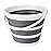 Eurow Indoor and Outdoor Collapsible Bucket with Handle, 10 Liters, 2.6 Gallons, Gray and White