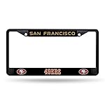Rico Industries NFL Football San Francisco 49ers Primary Black Chrome Frame with Plastic Inserts 12 x 6 Car/Truck Auto Accessory