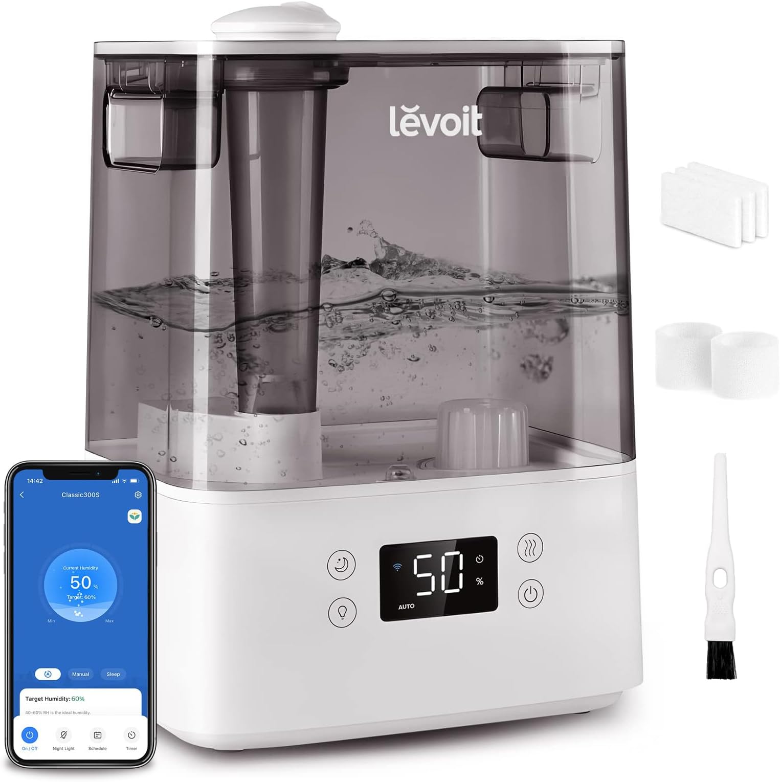 LEVOIT Air Humidifiers Classic 300S, 6 Liters