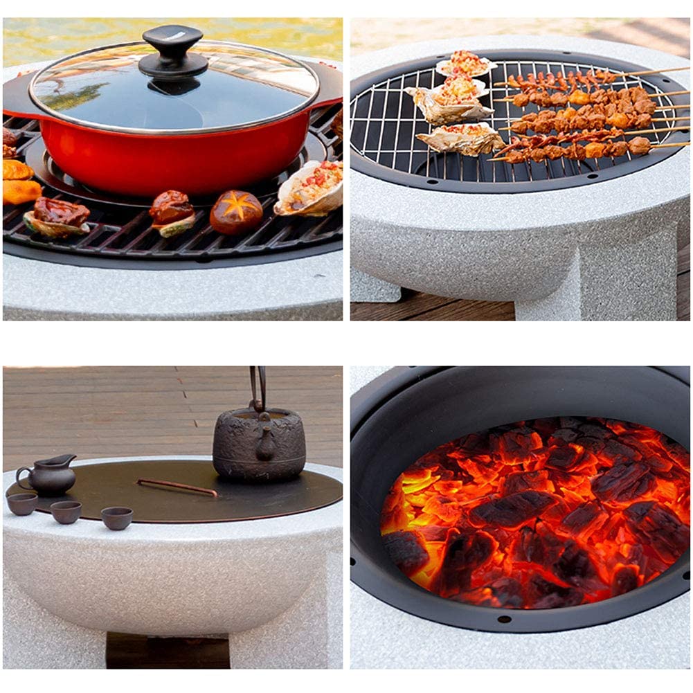 Mały palenisko, podgrzewacz ogrodowy do użytku na zewnątrz, grill kempingowy z pogrzebaczem, grillem i pokrywką siatkową