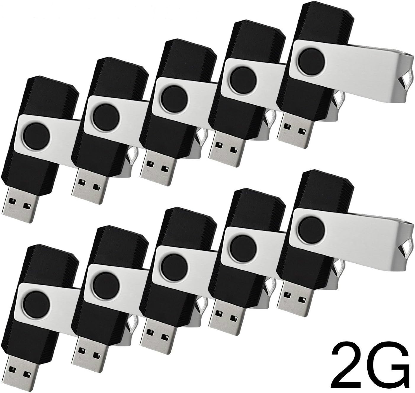 U07STORE Bulk 2GB Swivel Design USB Flash Drive 50 Pack ( 2 GB, Black, USB 2.0 )