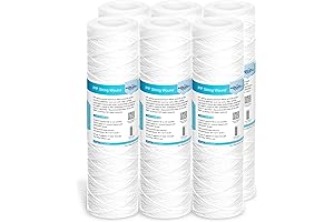 Membrane Solutions 50 Micron 10"x2.5" String Wound Whole House Water Filter Cartridge,...