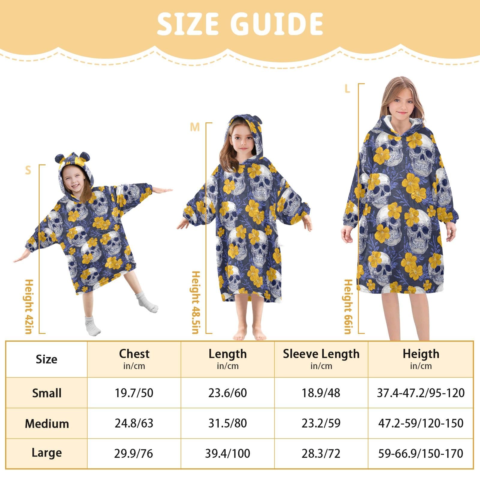 Manta con capucha y flores amarillas para niños, bata de franela suave con orejas y bolsillos, ropa de dormir cálida para niños y niñas