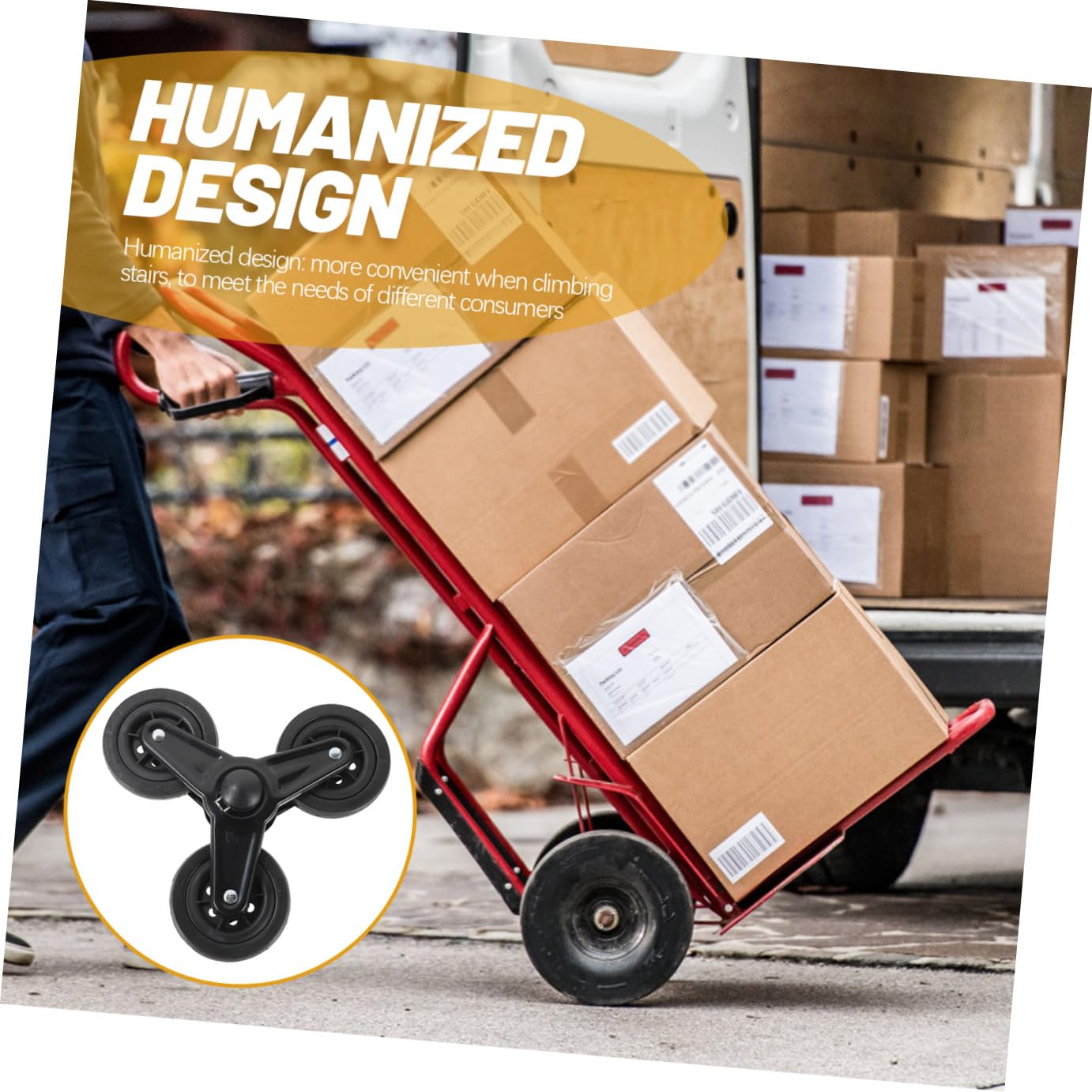 Ruedas Triangulares para Carro de Compra y Verdura Eje y Rodamiento, Diseño Resistente y Duradero para Subir Escaleras en Carros Portátiles