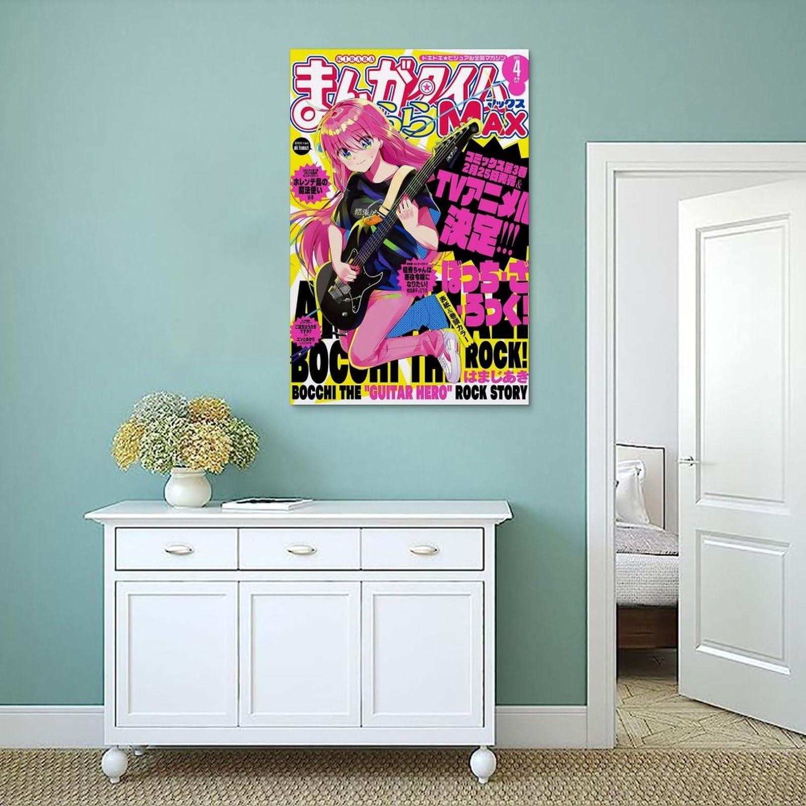 Poster Su Tela Bocchi The Rock | 50x75 Cm | Quadro Per Camera Da Letto O Ufficio | Idea Regalo