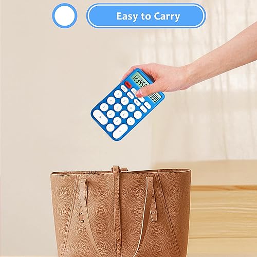 Miniatura 10 de VEWINGL Calculadora de 12 dígitos, sostenida con una mano, calculadora de 4 funciones con pantalla LCD grande para oficina, escuela, hogar y