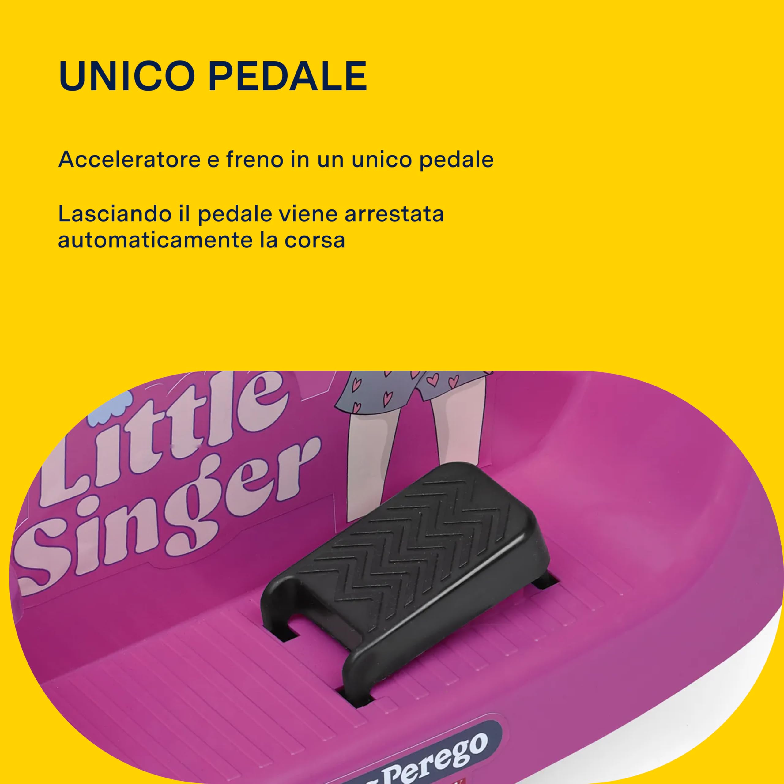 PEG Little Singer Moto Elettrica Cavalcabile per Bambini dai 2 Anni, Batteria Ricaricabile da 6V, Fari LED, Clacson e Musica, Velocità 4 km/h, Due Ruote Motrici con Battistrada Tassellato