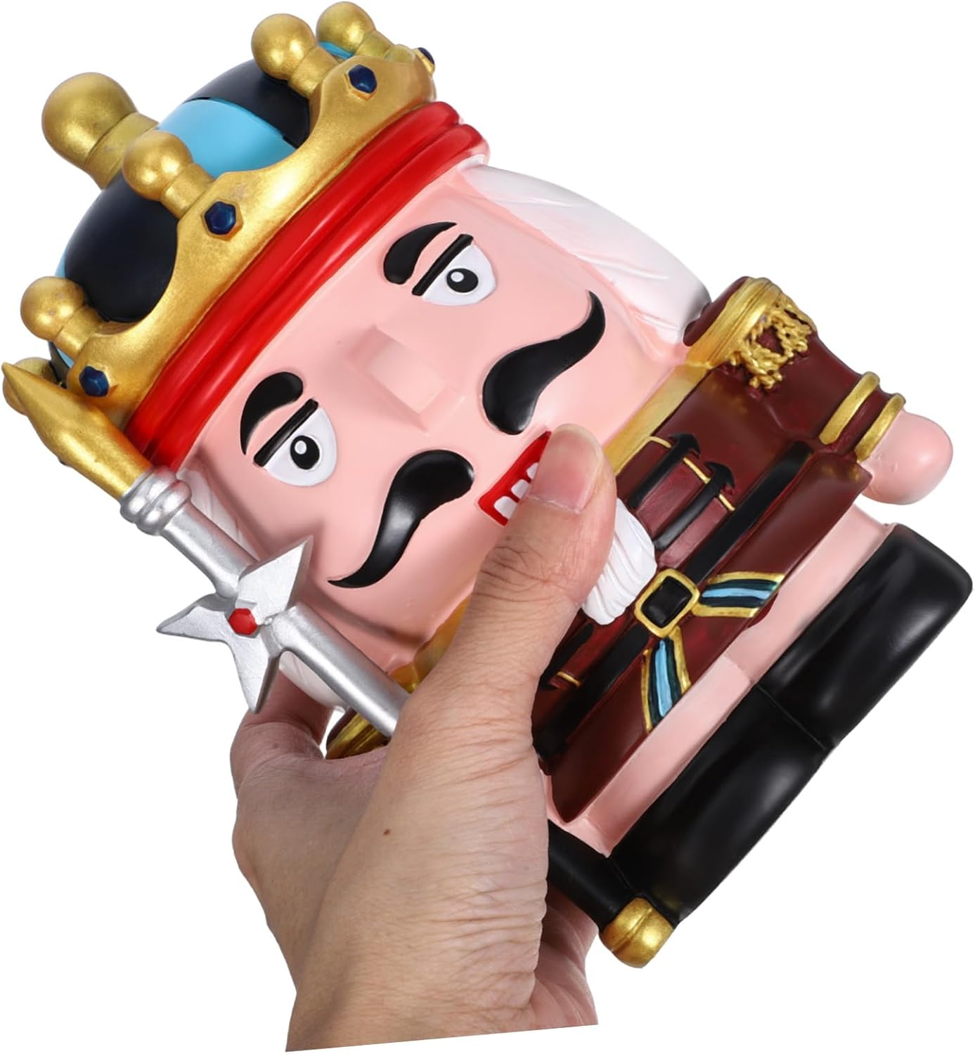 YARNOW Nutcracker Piggy Bank Cute Coin Bank for Money Saving Challenge Box Decorative Cash Savings Bank for Birthdays and Christmas Portable Design with Back Money Slot