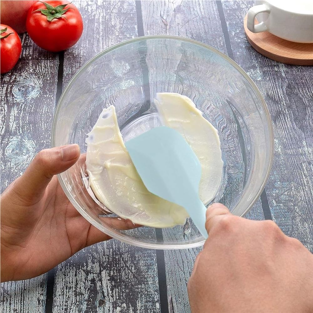 Juego de 6 espátulas de Silicona for cocinar, Hornear y Mezclar.(Yellow)