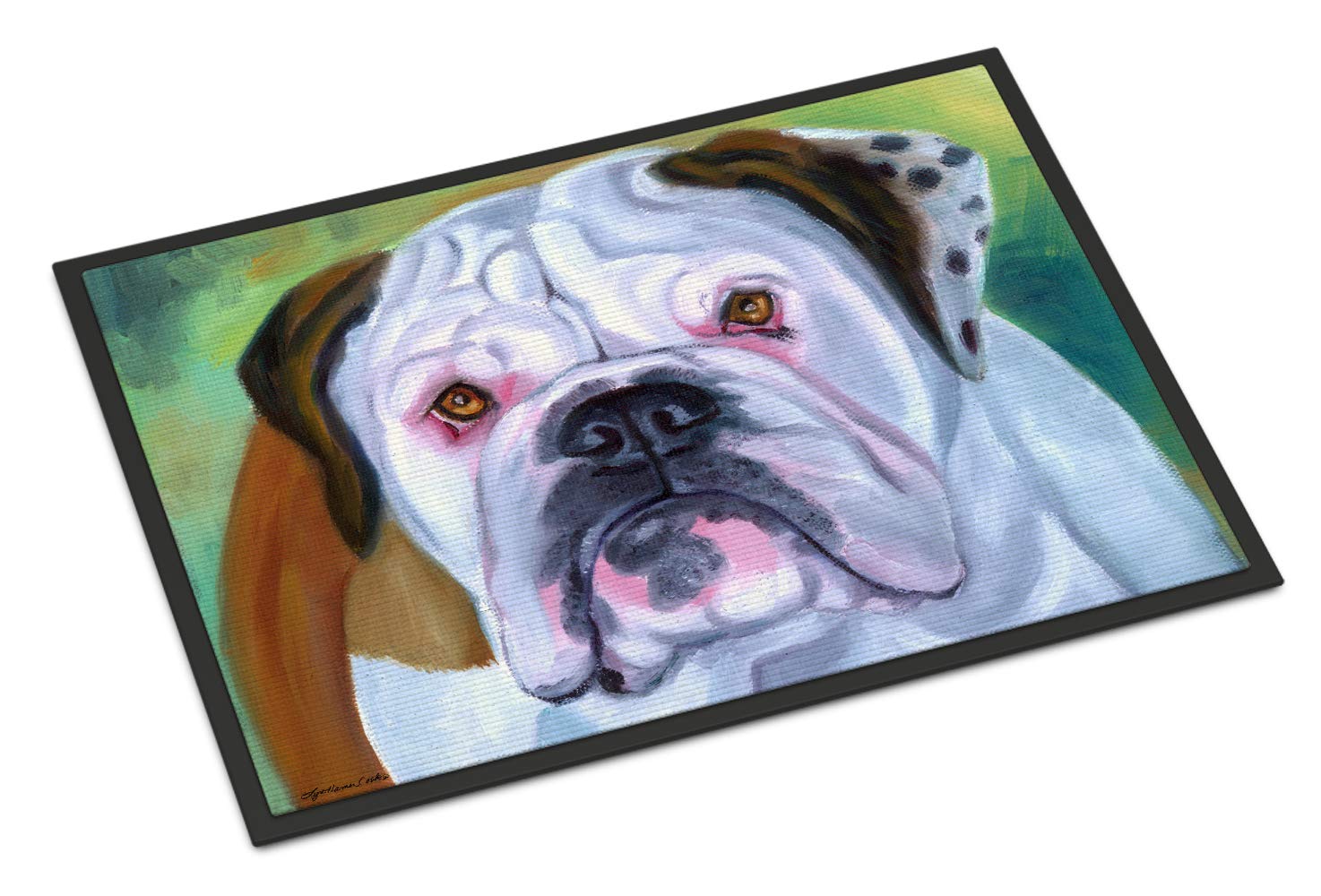 Caroline's Treasures7350MAT Miss English Bulldog Indoor or Outdoor Mat, 18 x 27", Multicolor