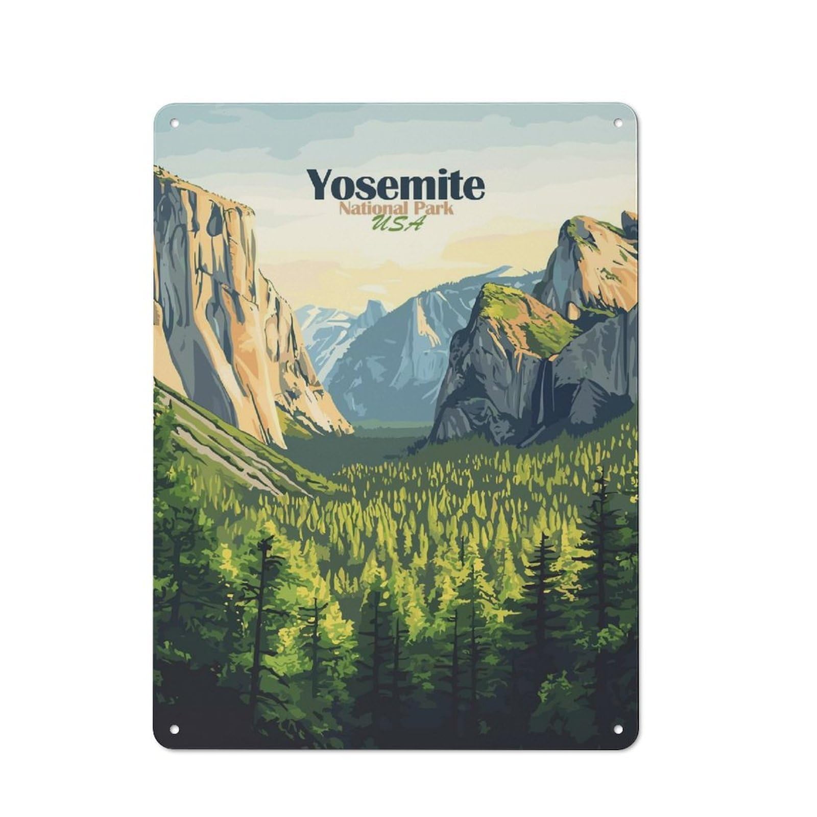 Junmoney Style-5 Yosemite National Park Printed Metal Sign 40X30cm For Man Cave Or Games Room, Suited To Games Room Collectors