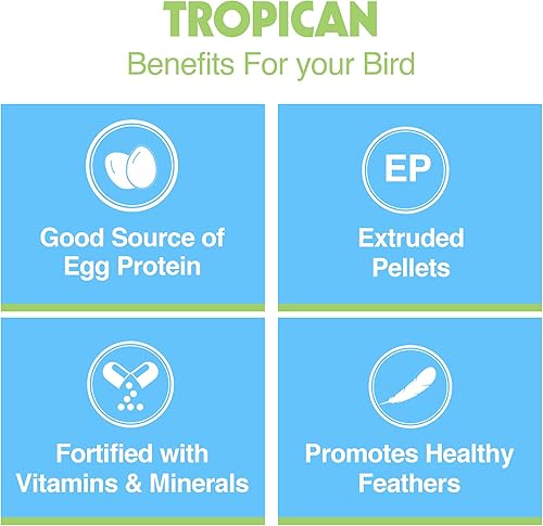 Miniatura 5 de Hari Comida para pájaros tropicales para periquitos, canarios, pinzones y otras aves pequeñas, alimento para loros hagen, con gránulos de huevo,