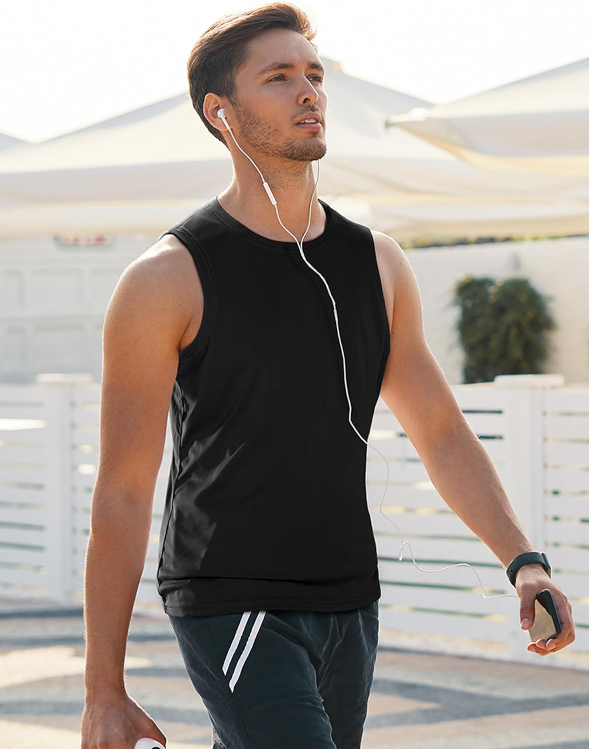 MIER Men's Workout Tank Tops UPF 50+ Swim Shirts Quick Dry Running Sleeveless UV Protection Muscle Tees - Image 3